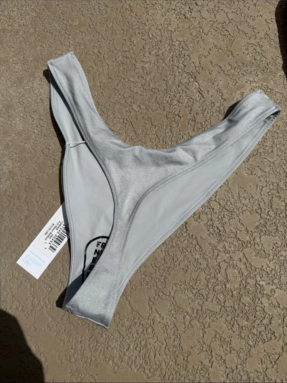 Frankie's Bikinis Grey Scoop-Back Women's Swim bottom nwt
